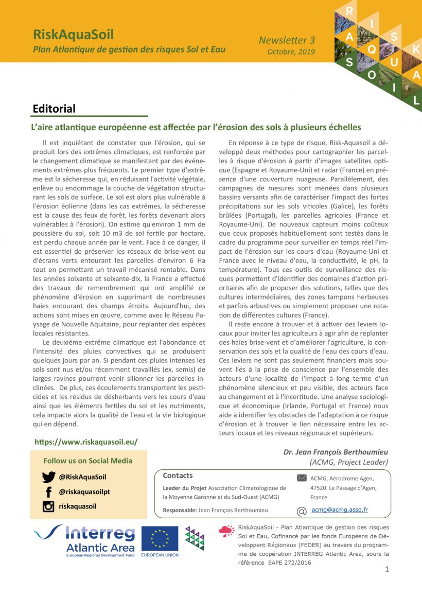 Newsletter 3 – Octobre 2019